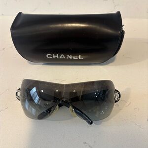 CHANEL Black and Gray Sunglasses